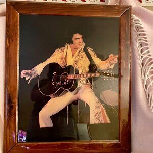 Antique Wooden Elvis Picture